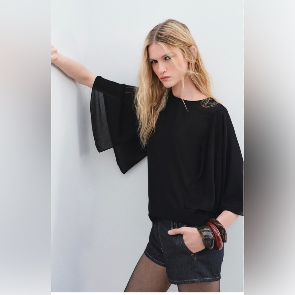 Zara Flowy Cape Blouse